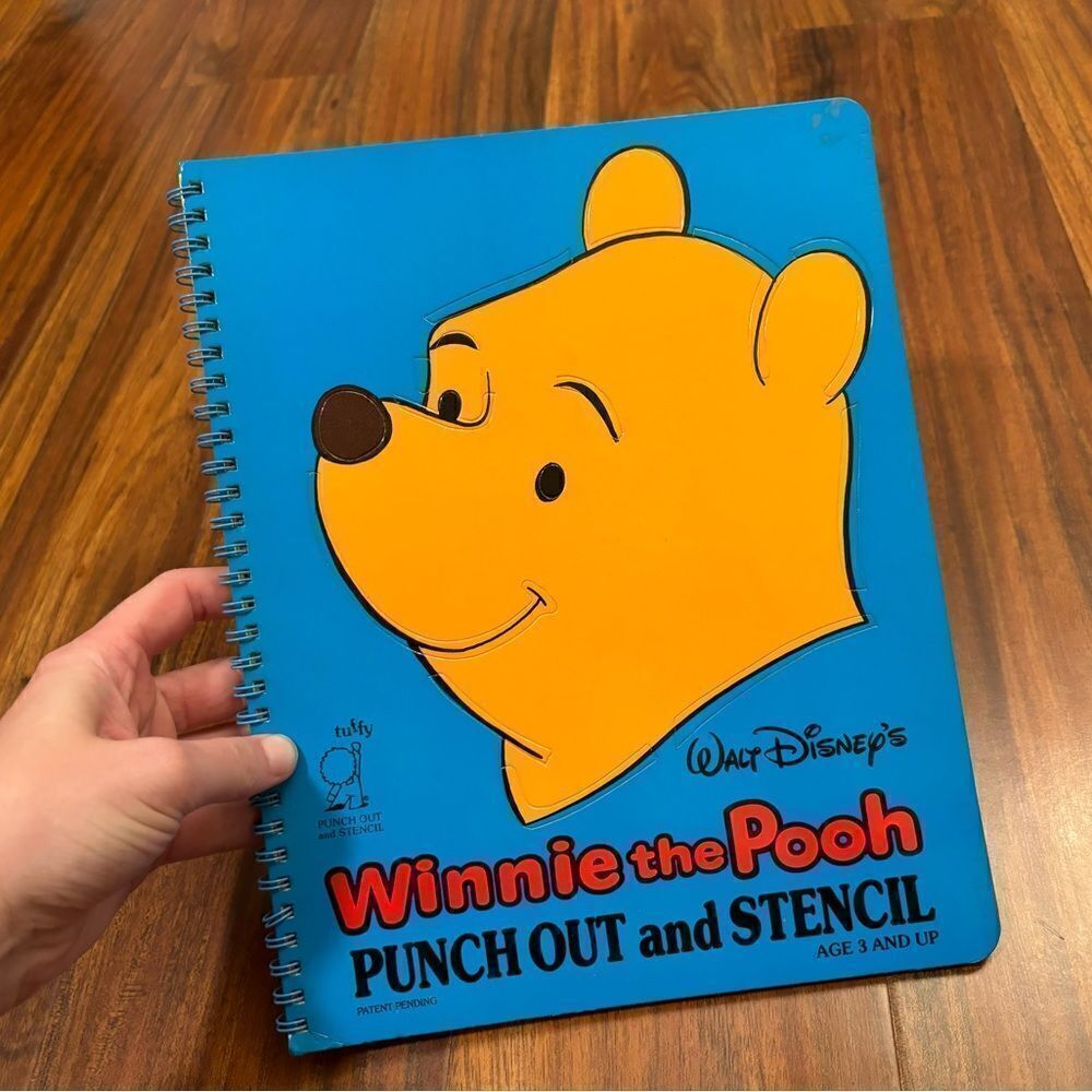 Disney Winnie the Pooh Vintage 1988 Tuffy Punch Out and Stencil Book NWOT